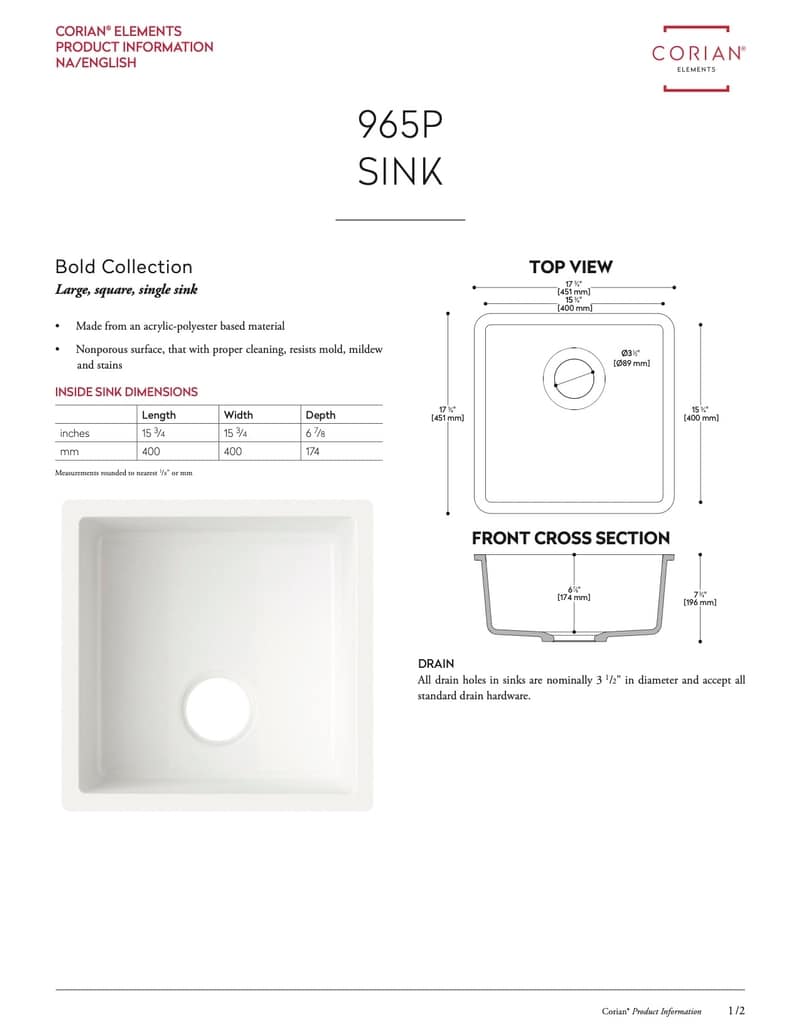 Corian Kitchen Sinks